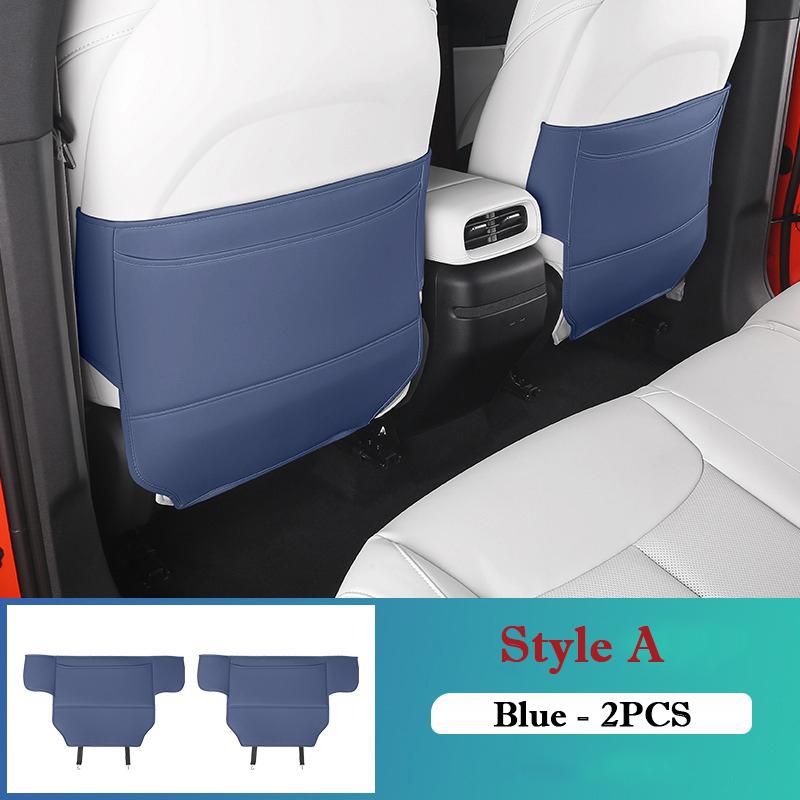 For Xpeng G6 2024 Leather Seat Back Kick Protector Waterproof Armrest Box Anti Kick Pad Seat Cover with Storage Bag