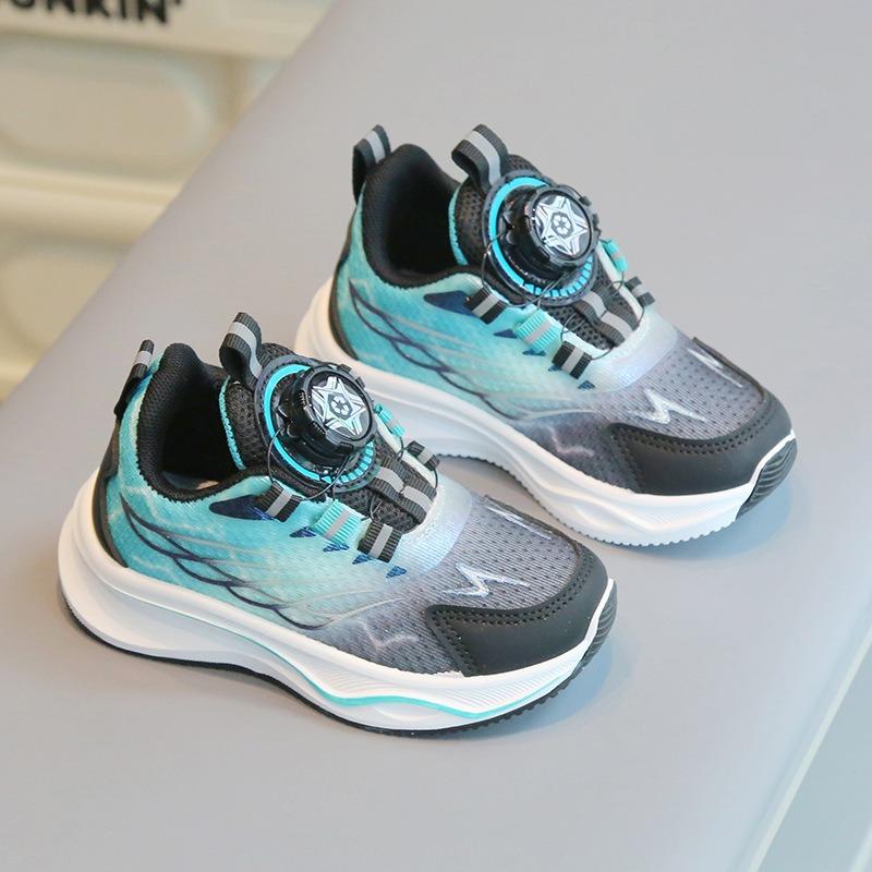 Children's Sports Shoes - Spring/Autumn Casual Shoes with Rotary Buckle (Twist Button) for Boys, Running Shoes for Girls
