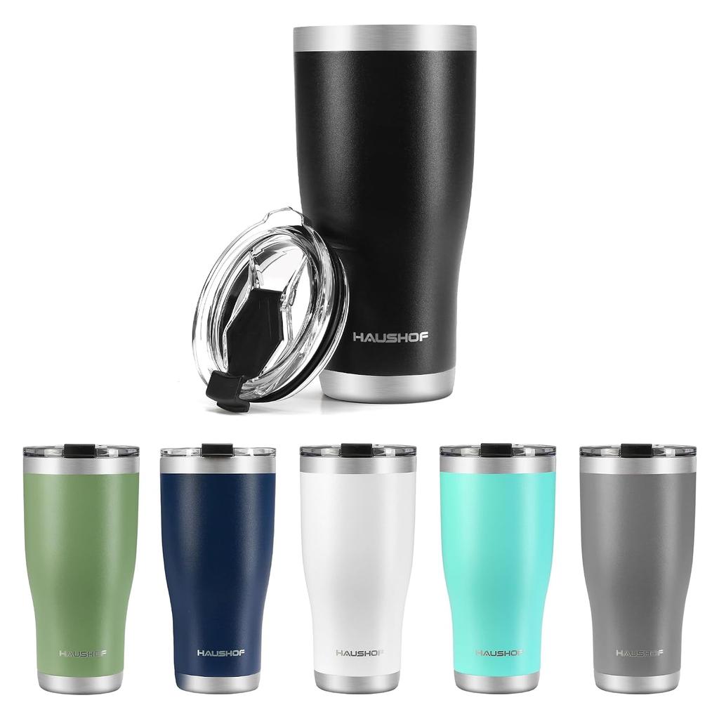 HAUSHOF Vacuum Insulated Tumbler Stainless Steel Lid 600ml Car Coffee Cup Water Bottle Mug Convenience Store