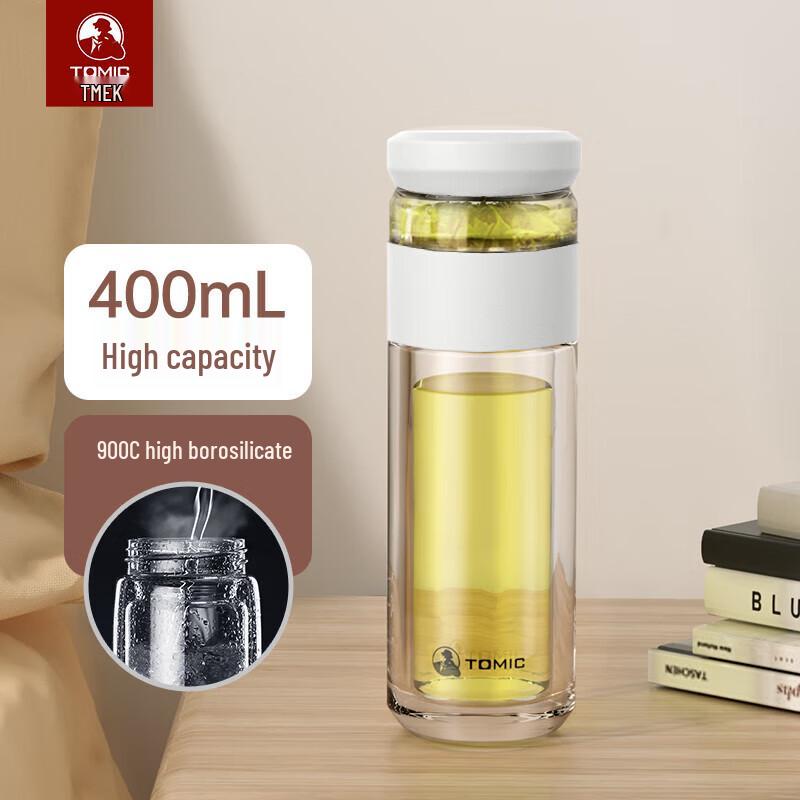 TOMIC Double-Layer Tea Infuser Glass Bottle