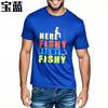 Unisex Brand Tshirt Street Wear Boys Oneck Tshirt Brand Here Fishy Fishy Fishy Cool Unisex Teeshirt Summer Fashion Top Tees