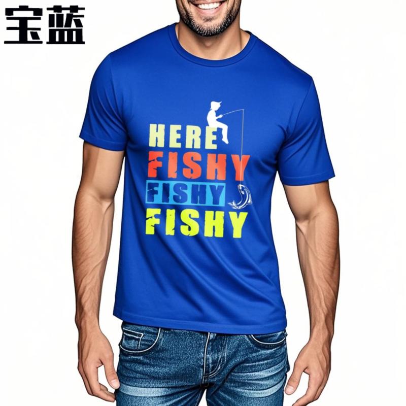 Unisex Brand Tshirt Street Wear Boys Oneck Tshirt Brand Here Fishy Fishy Fishy Cool Unisex Teeshirt Summer Fashion Top Tees