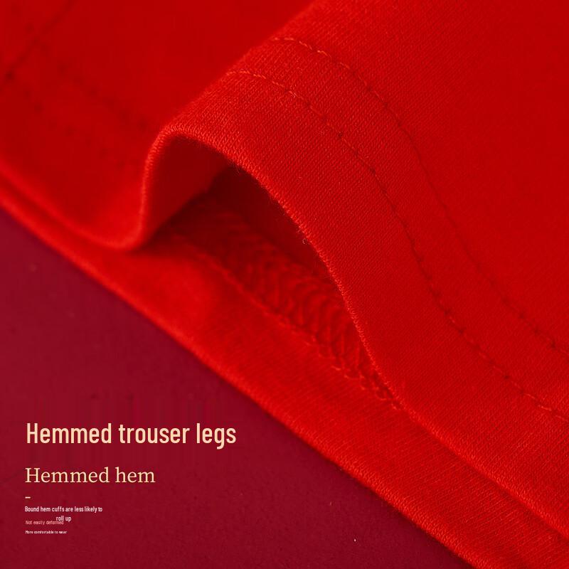 LangSha Men's Lucky Red Pure Cotton Mid-Waist Boxer Briefs (4-Pack)