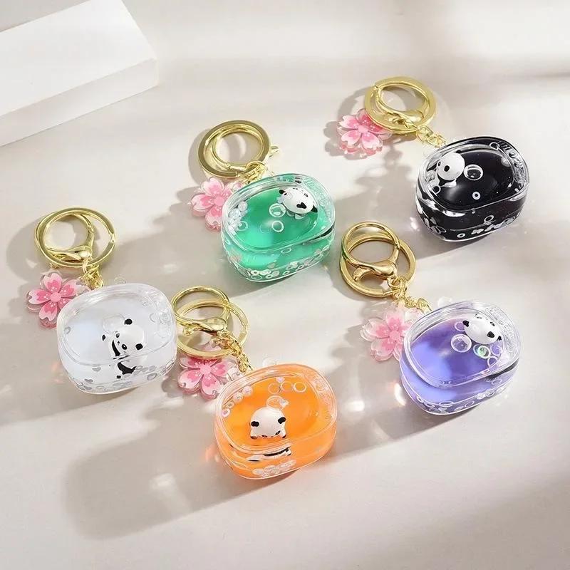 Panda Doll Keychain Cute TV Liquid Acrylic Keychain Car Pendant Accessories Children's Keychain Gift Couple Keychain Wholesale