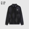 Gap Unisex Vintage Washed Logo Embroidered Loose Long Sleeve Polo Shirt