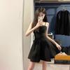 2025 Slimming Waist-Hugging Black Spaghetti Strap Dress - Hepburn Style