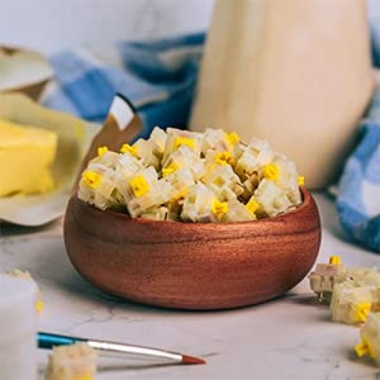 GATERON Milky Yellow Pro RGB Switch Shaft Set for MX Mechanical Keyboards (35-Piece Box)