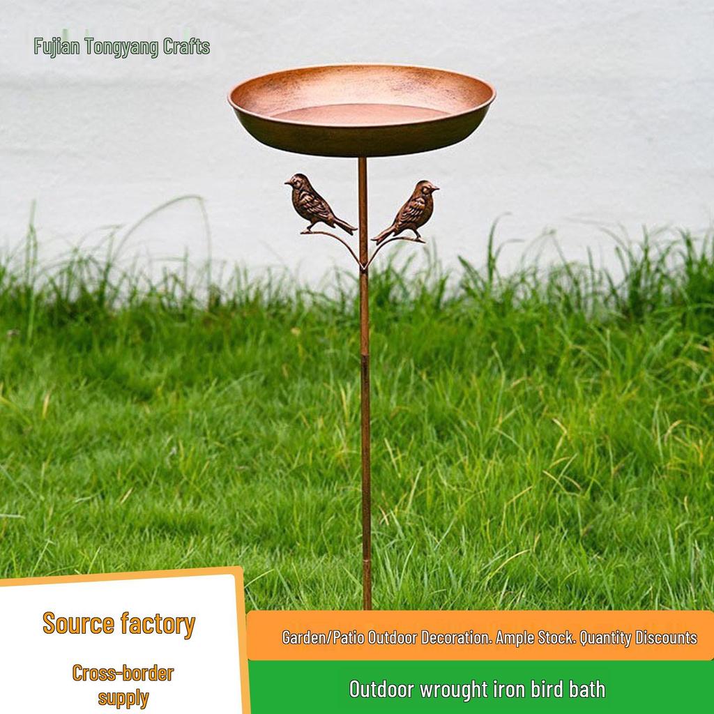 Cross-border Outdoor Garden Bird Feeder, Hummingbird Bath & Iron Art Decor