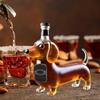 Glass Liquor Bottle Glass Liquor Bottle Dachshund Dog Shape Decorative Animal Statue Wine Container Transparent Decanter for