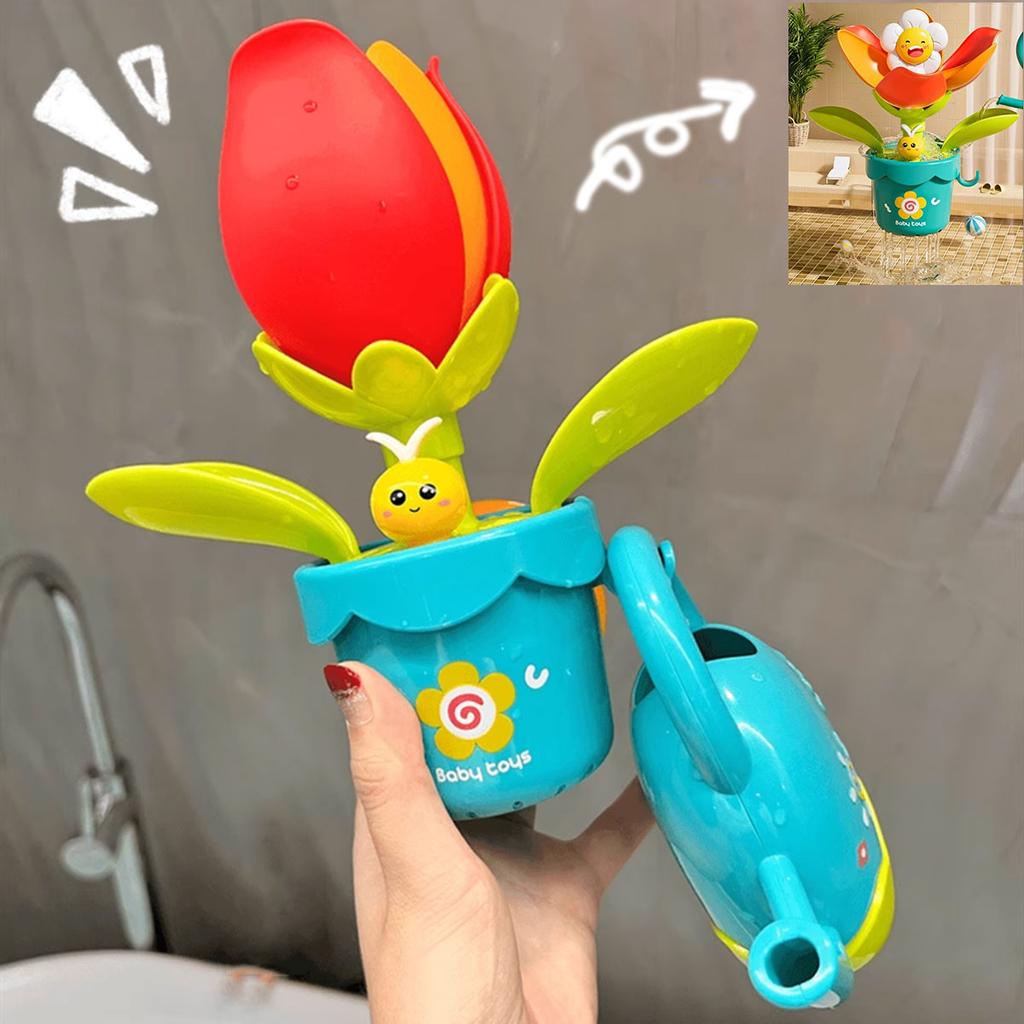 2025 Baby Bath Toy Play Water in Duck And Flower Shape Lion Waterwheel Children Fun in Shower Bathtub with Suction Cup in Kid Gift