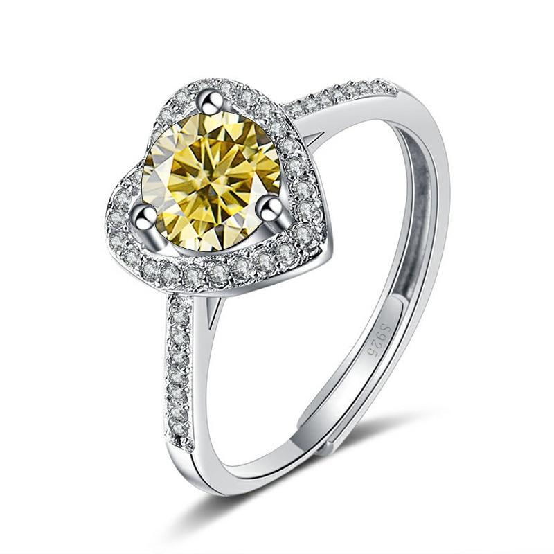 Bague Ringen 1ct 2ct Moissanite Rings Women's Sterling 925 Silver Wedding Ring Engagement Jewelry Valentine's Day Gift For Fiancee