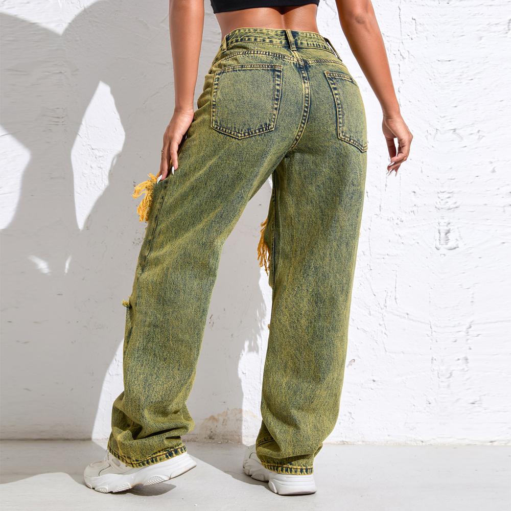 Shascullfites Melody Ripped Women's Blue Jeans Hip-hop Style Fashion Vintage Streetwear Y2K Wide Leg Jeans Baggy Denim Pants