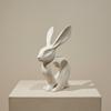 3D Printed Bunny Heart Figurine, Hollow Heart Rabbit Statue, Modern Art Desktop Decoration for Living Room, Tabletop, Shelf, TV Cabinet