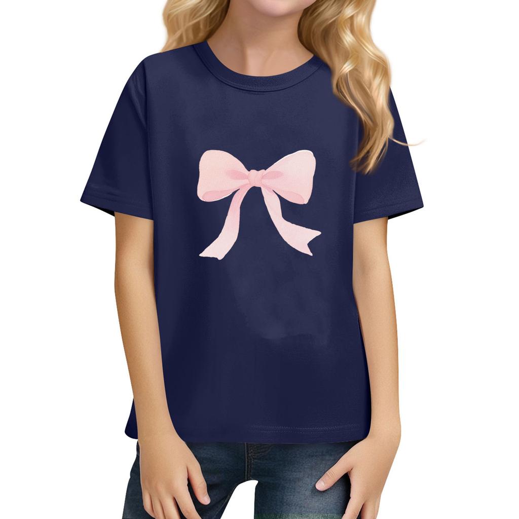 Children's Daily Casual Short-sleeved Color Tops T-shirt