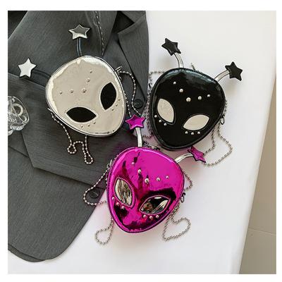 Mini Skulderveske Romvesendesign Miniveske Halloween Spøkelsesansikt Kreativ Søt Veske Allsidig Lakk Håndveske