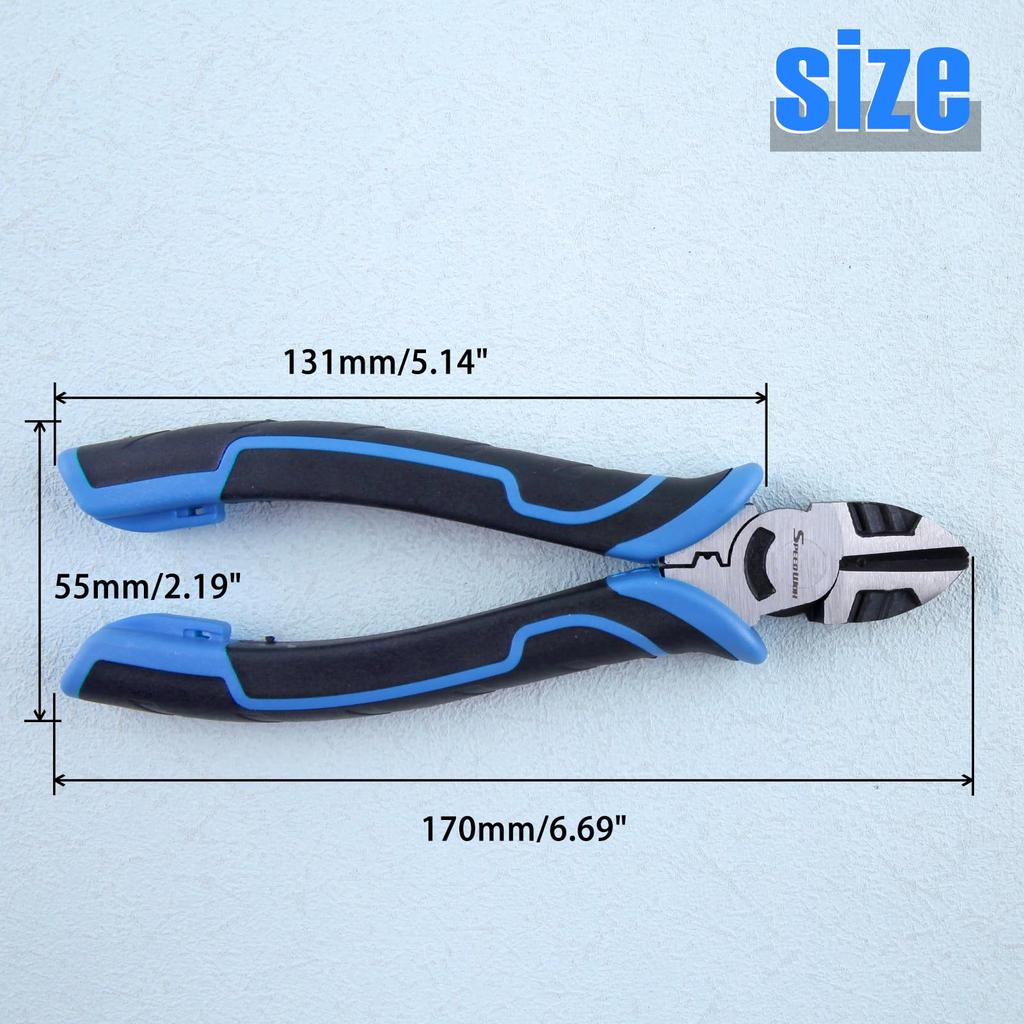 SPEEDWOX 170mm Diagonal Cutting Eccentric Power Precision Precision Crimping Wire Cutting Pliers with Wire Stripping Stripping Wire Eccentric Lever