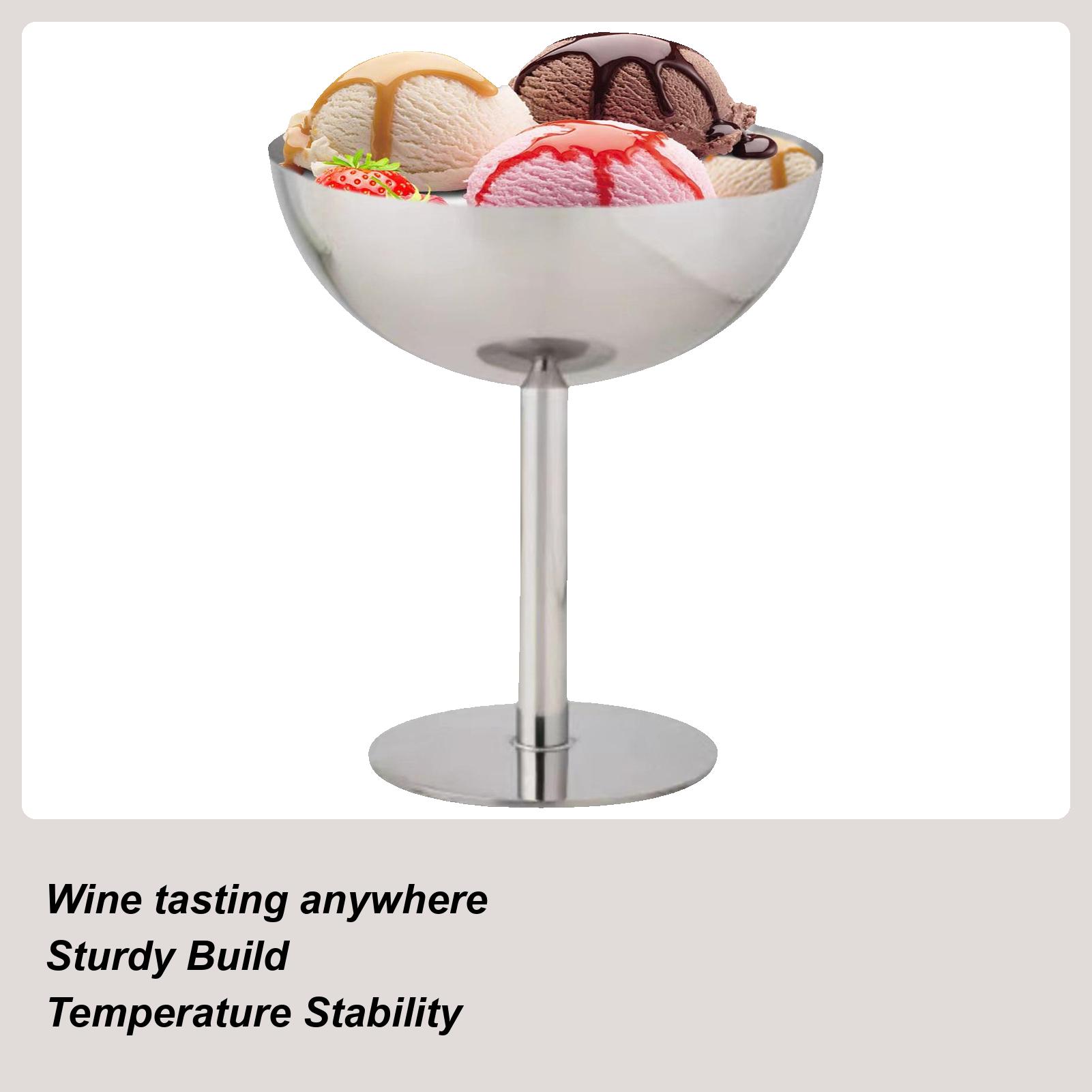 

Стеклянный бокал для вина из нержавеющей стали Небьющийся стальной бокал для вина Металлическая чашка для мороженого Барный бокал для красного вина Для путешествий Пляжных мероприятий CN