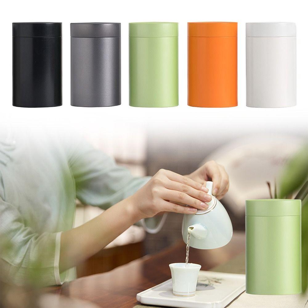 Large Capacity Tea Jar Tinplate Storage Box Portable Tea Tin  for Home&Travel
