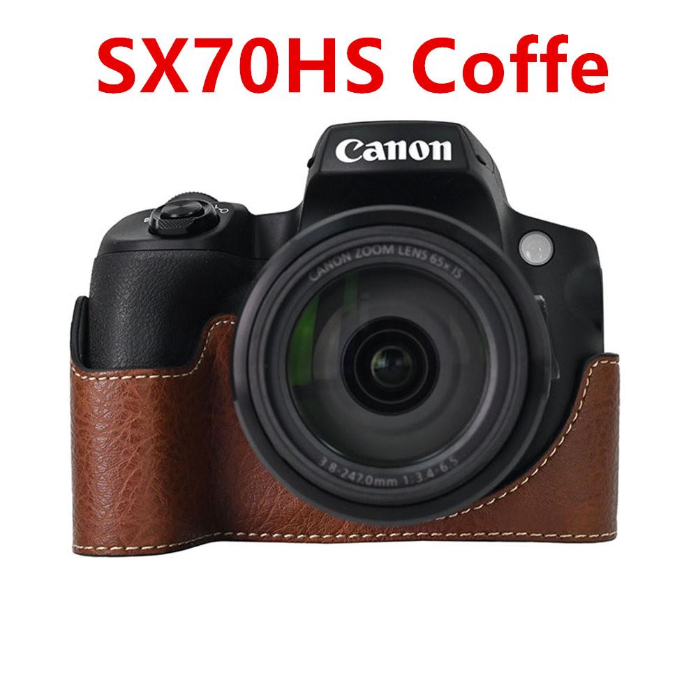 Camera Half Case for Canon EOS R50V R50 R10 200D 200DII PowerShot V1 SX70HS Bottom Battery Opening Cover PU Leather