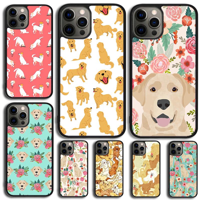 Cartoon Golden Retriever Dog Phone Case Cover For iPhone 17 Air 15 16 14 11 12 13 Pro MAX Plus Coque