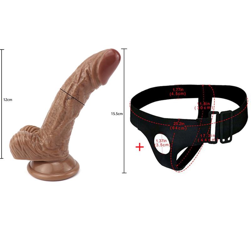 Brauner Dildo für Frauen, tragbarer Penisgürtel, Riemen am Analplug, Doppeldildos, Geschirr für Erwachsene, Sexspielzeug für Frauen, Lesben, Erwachsene