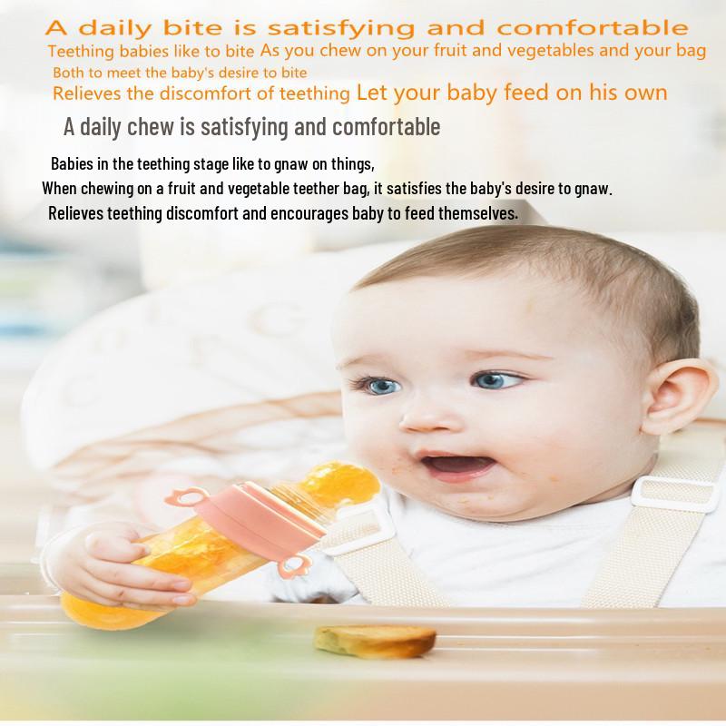 Baby Fruit and Vegetable Feeder Teether with Silicone Spoon