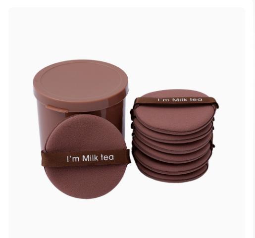 7 Pack Round Cushion Puffs for Foundation Makeup - Small Tube Container