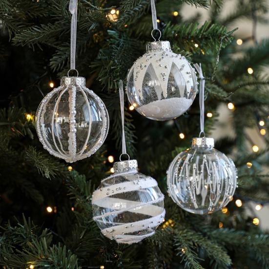 Christmas Ball Ornament Faux Pearls Tree Decoration Festive Hanging Baubles with Rope Home Store Decor