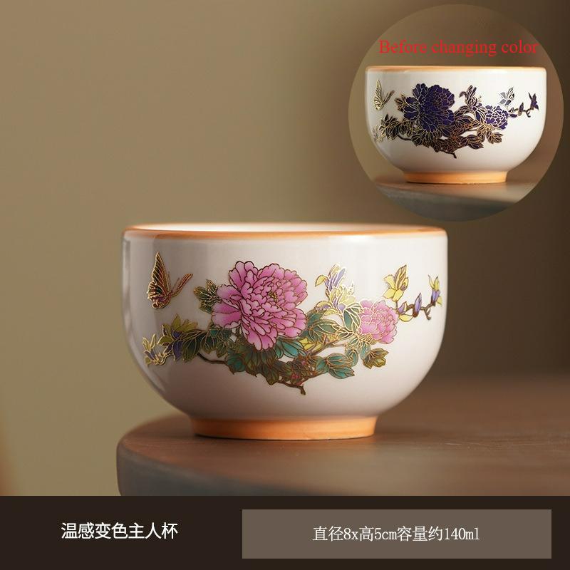 Farbwechselnde Keramik-Teetasse Chinesische Kung Fu Tee-Accessoires Meister-Teetassen Haushalts-Teegeschirr Trinkgeschirr Teezeremonie 2025 Neu