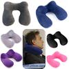 U-shaped Inflatable Neck Pillow Set For Travel With Camel Hump Design Soft And Comfortable