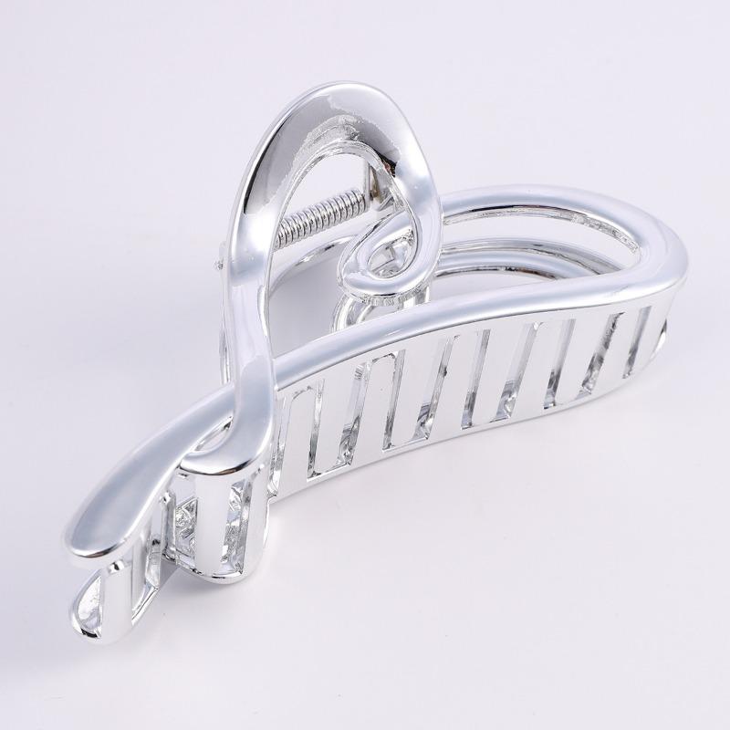 New Style Hair Clip Imitation Metal Plated Grab Clip Silver Large Grab Clip High-grade Light Luxury Accessories Hair Accessories