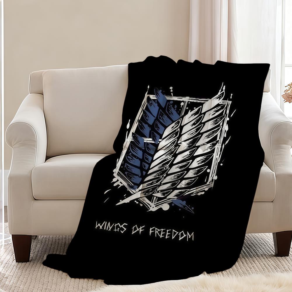 A-AttackS-ES O-OnS Titan Survey Corps Blanket Throw Super Cosy Plush Living Room Sofa Couch Childish Birthday Gifts