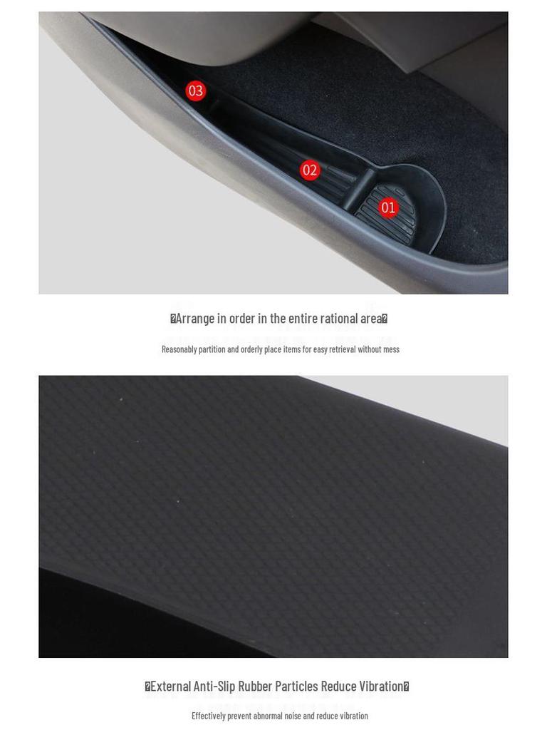 Tesla Model Y & Refreshed Y Waterproof Door Slot Armrest Storage Box Mat