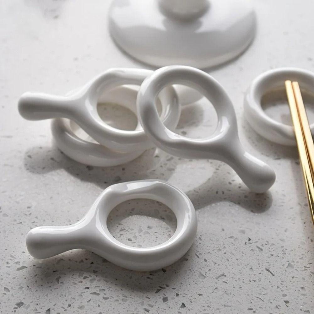 6pcs Ceramic Chopsticks Rack Home Ornament Spoon Rest New Chopstick Holders Dining Table Decoration