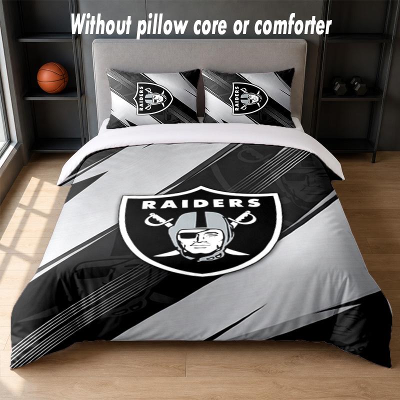 Set Biancheria da Letto Design Las Vegas Raiders 1 Copripiumino + 2 Federe Morbido Traspirante Biancheria da Letto per la Casa