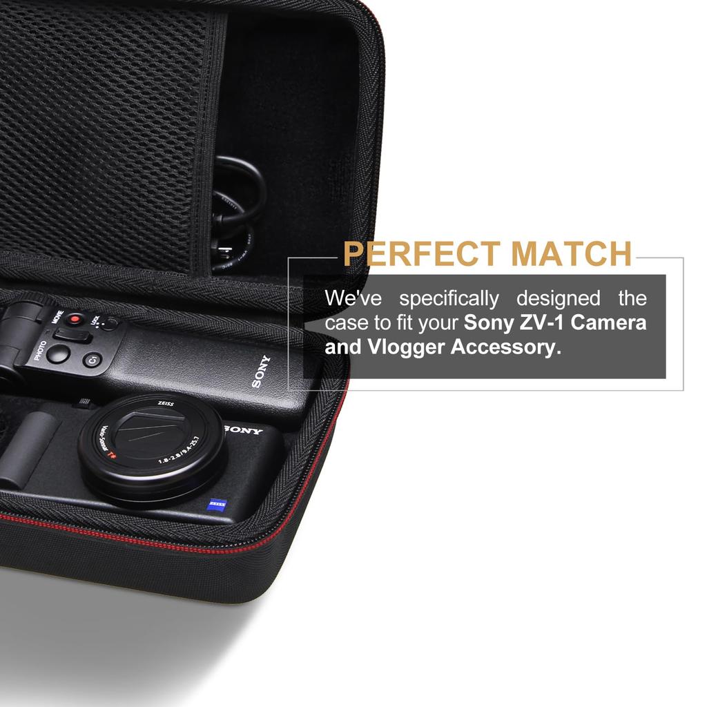 L LTGEM Camera Case Compatible with Sony II Vlog Digital Camera Tripod Microphone Vlogger Accessories Kit Black Gray ZV-1F / ZV-1 / ZV-1 +