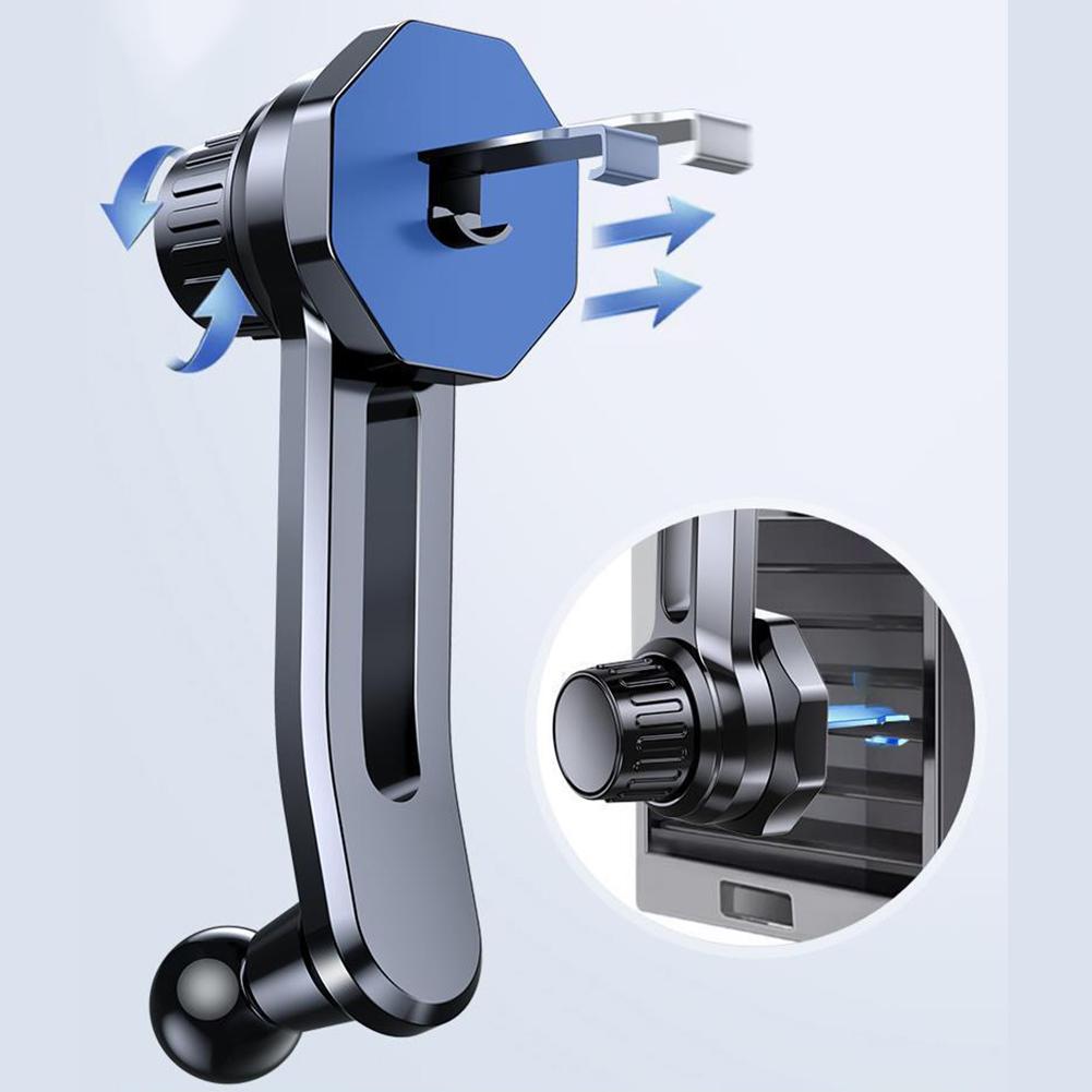 360 Degree Phone Rotation Vehicle Mount Mobile Phone Stand Air Vent Clip ABS Material Clamp Arms Easy Adjustment