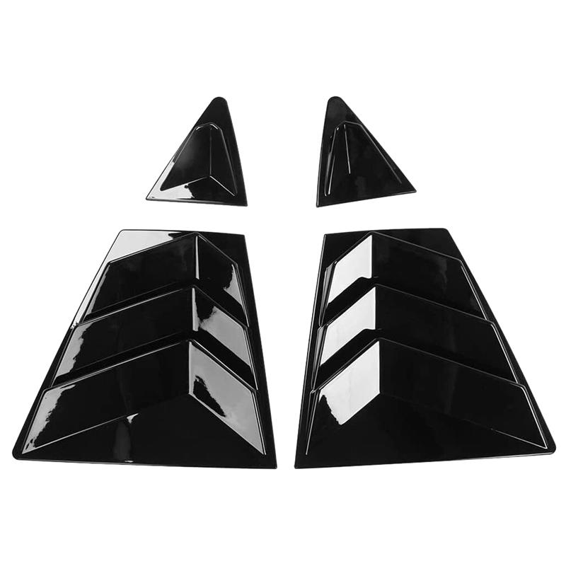 For Toyota Corolla - Car Rear Side Vent Quarter Window Louver Shutter Cover Replacement Accessories Gloss Black Gloss Black