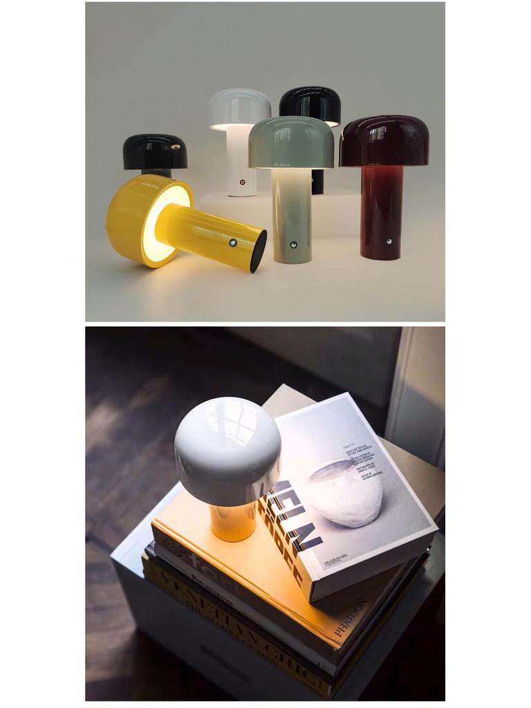 Nordische Retro Metall Pilz Tischlampe - Nachttisch- & Dekorative Beleuchtung für Schlafzimmer, Restaurant oder Bar.