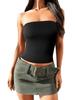 Top bustier sans bretelles pour femme Extensible Y2K Clubwear Débardeur de base