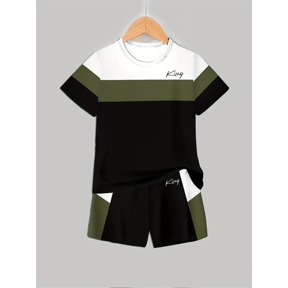 Boys' Fashion 3D Printed Casual Set