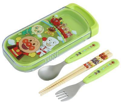 Rec Anpanman Skluzavka Zelená 3dílná sada (Hůlky, lžíce, vidlička)