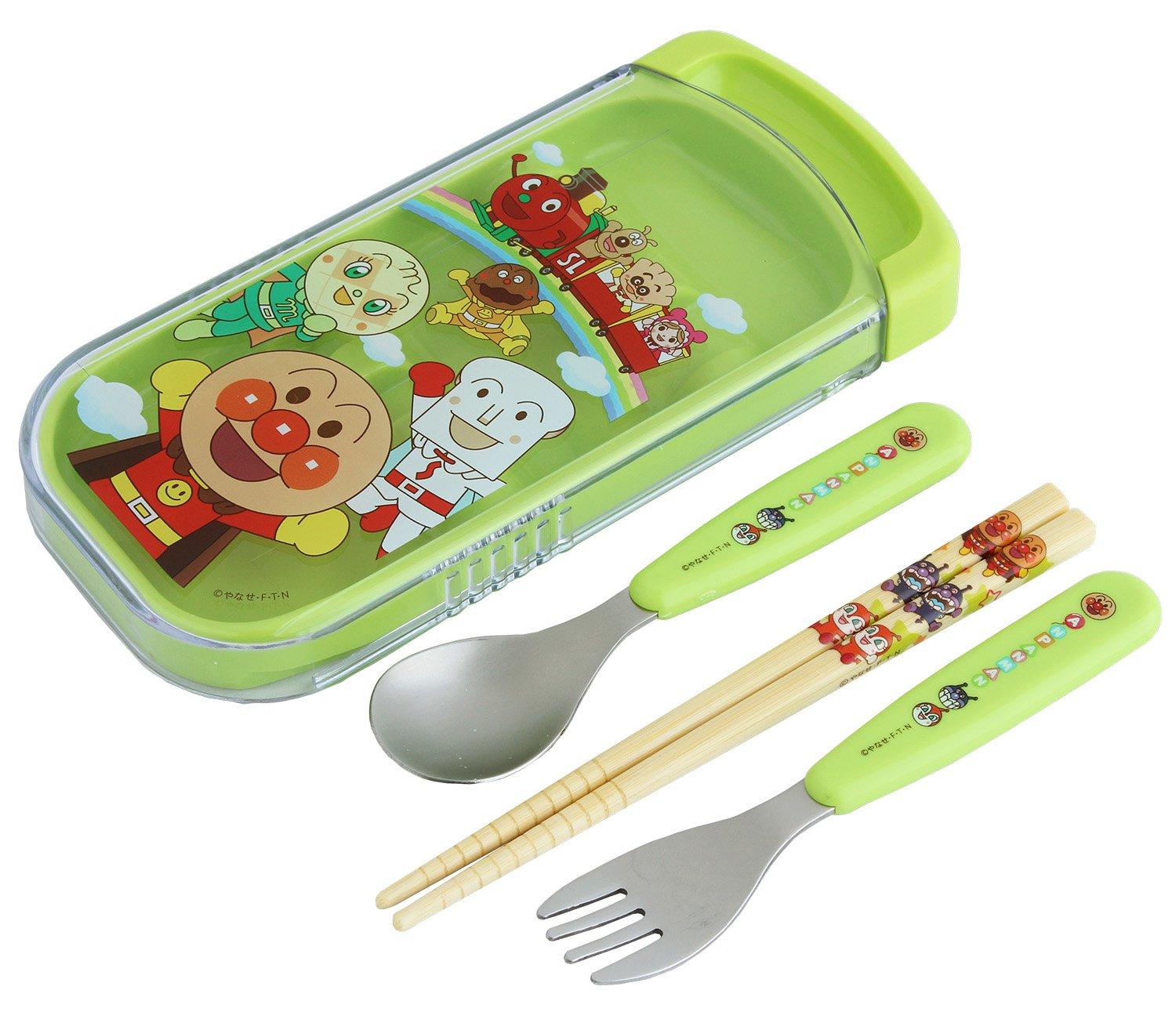 

Rec Anpanman Slide Set Green 3-Piece (Chopsticks, Spoon, Fork) зелёный