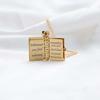 Stainless Steel Book Necklace for Daughter Titanium Steel Girls Text Locket  Jewelry Accessories