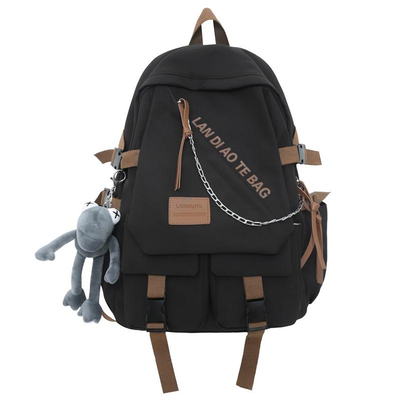 Schoolbag New Trend Tooling Wind Backpack Casual Versatile Large Capacity Backpack High Value Fashion Simple Student School Bag
