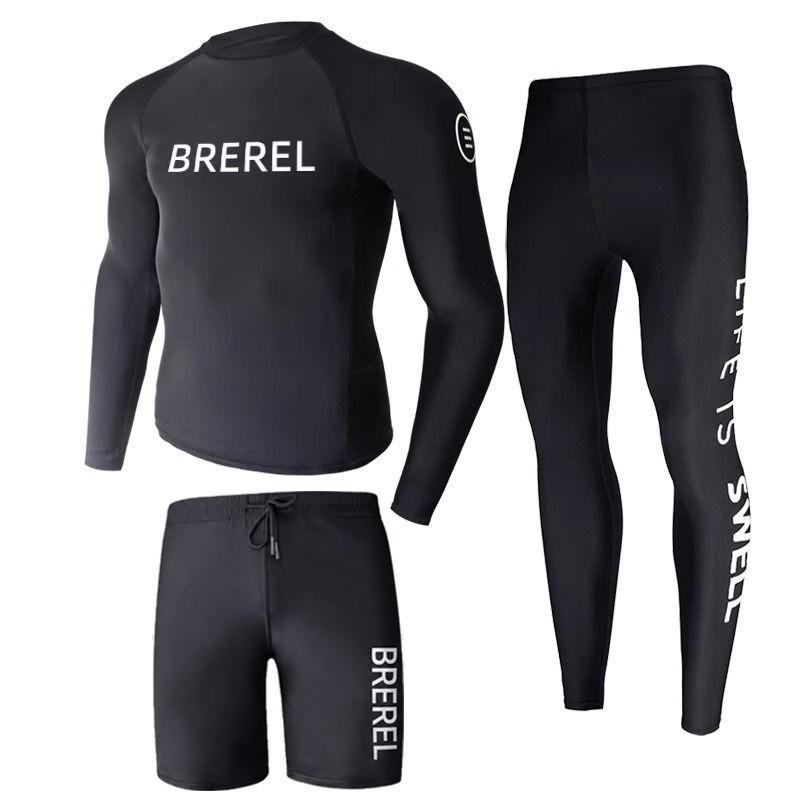 Heren UV Bescherming Rash Guard Set Lange Mouwen Broek Sneldrogend Snorkelen Surfen Zwemkleding Watersporten