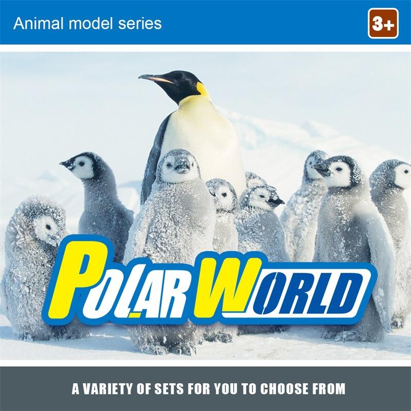 Simulation Antarctic Arctic Penguin Whale Model Mini Polar World Animal Set Static Model Ornament Barrel