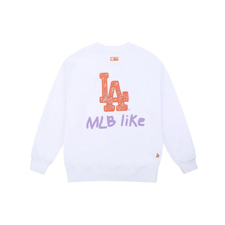 MLB Like Series Long Sleeve Thin Loose Graffiti Print Sweatshirt Unisex Sweatshirt White 31MT08011-07W