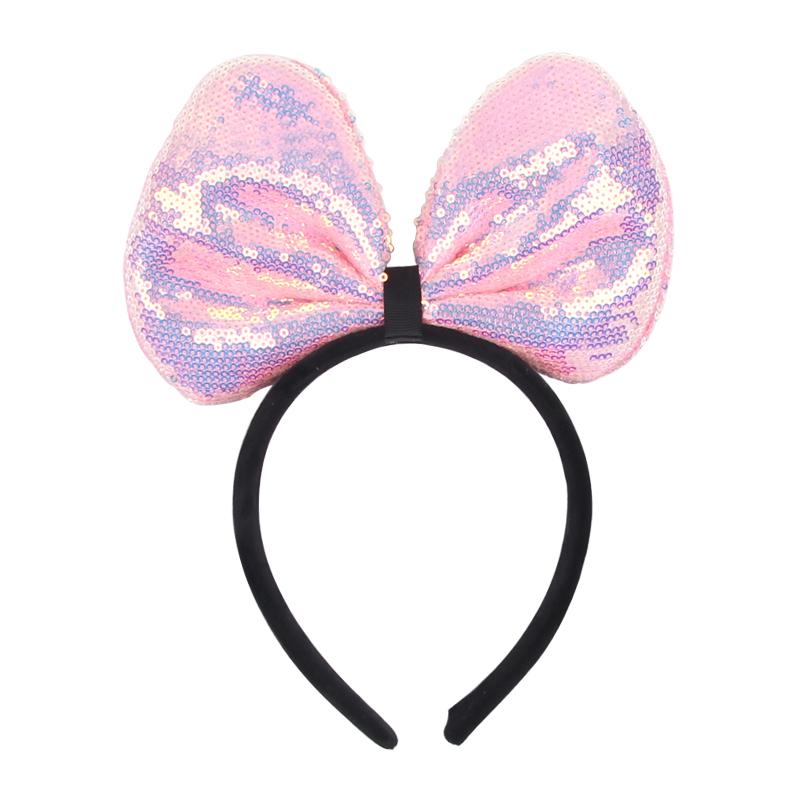 Mode Meerjungfrau Disney Stirnband Kind Sommer 7'' Schleife Metallic Große Schleife Stirnband Kopfschmuck Mädchen Festival Party DIY Haaraccessoires