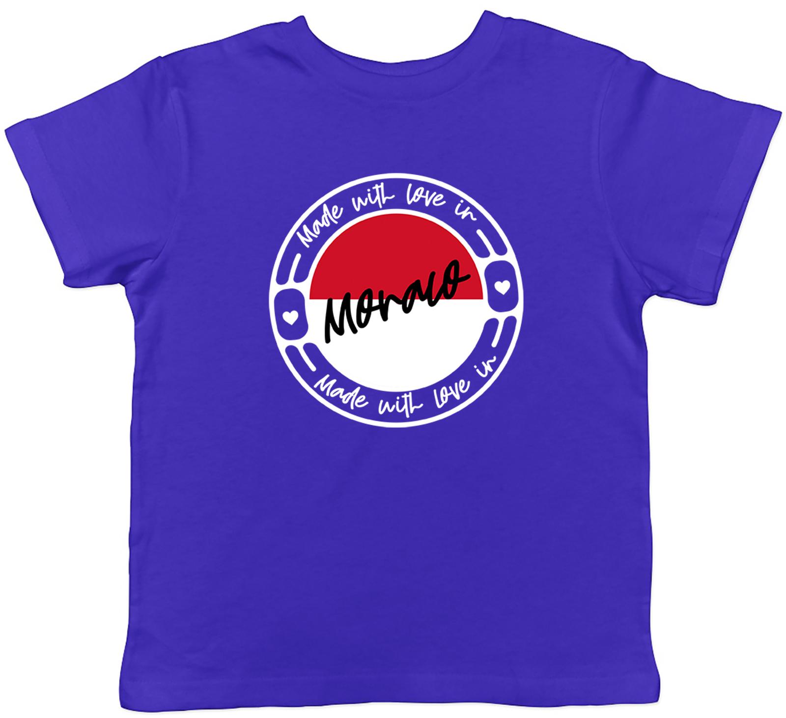 

Made With Love In Monaco Country Childrens Kids T-Shirt Boys Girls Gift 160